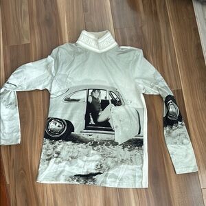 Bogner White Long Sleeve Tee with Graphic Print